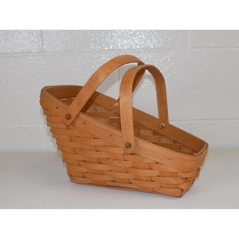 Medium Vegetable Sleigh Basket Double Handle 1990 Longaberger